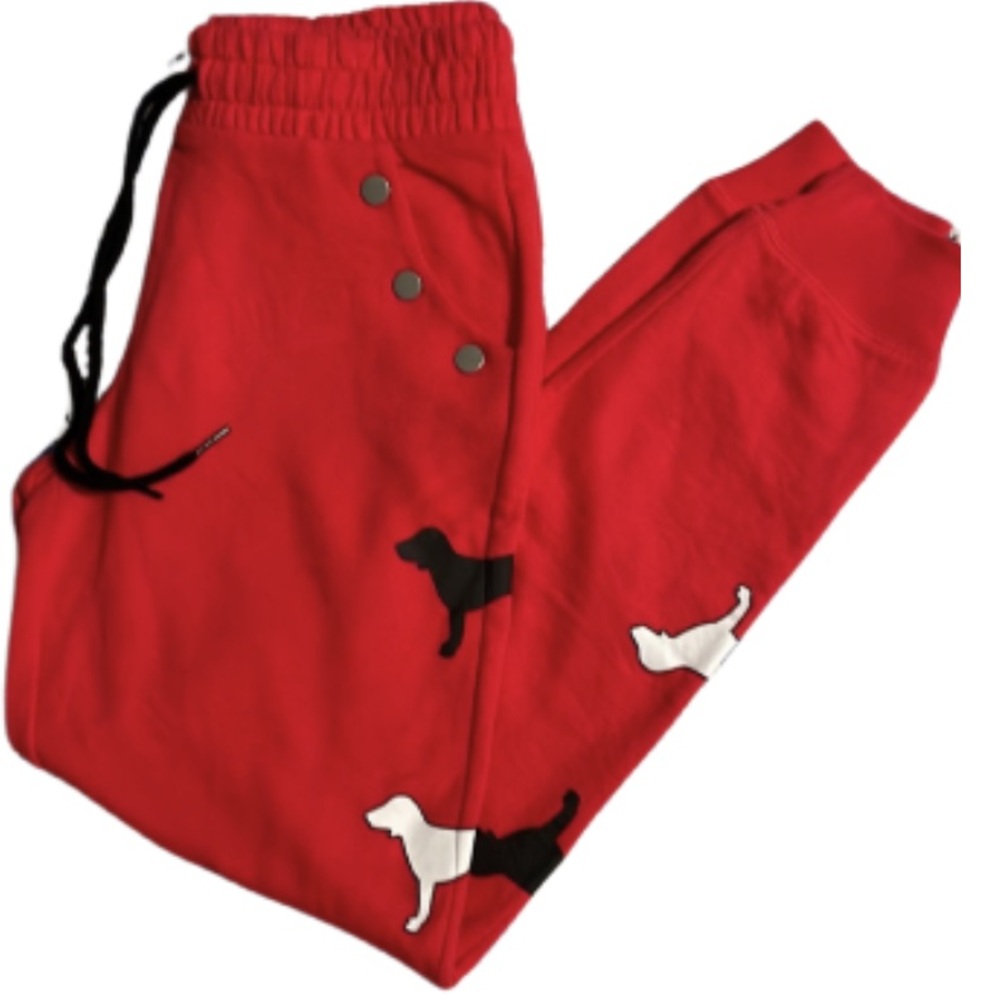 NWOT rare HTF PINK Victoria’s Secret red dog print joggers sweatpants size xs - Picture 11 of 13
